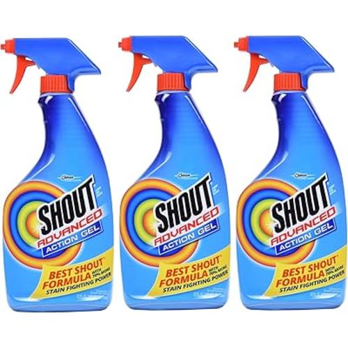 Shout Advanced Spray and Wash Laundry Stain Remover Gel, Best Shout Formula, 22 oz - Pack of 3
