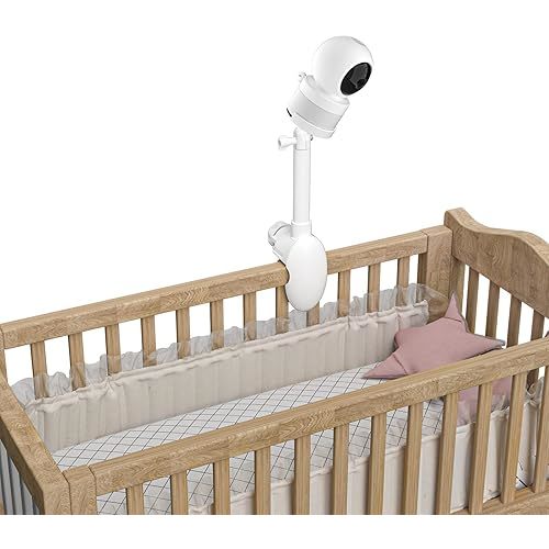 Baby Monitor Crib Clip Mount for VTech VM5463/ RM5764HD/ RM5764-2HD/ RM5864HD /RM5864-2HD /RM7764HD/ RM7764-2HD/BM3800/BM4700/ BM5600/ BM5700 Without Tools or Wall Damage-White