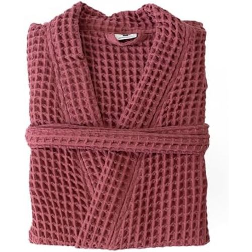 Womens Kimono Waffle Robe - Lightweight 100% Turkish Cotton Housecoat for All-Day Lounging - Bathrobe for Shower