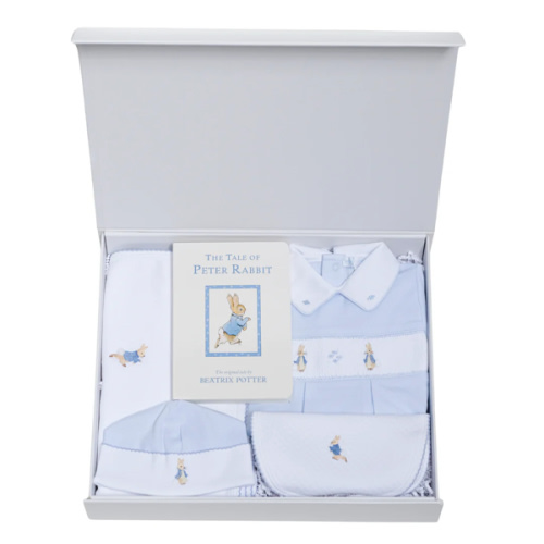 Baby Boy Hand Embroidered Bunny Gift Set