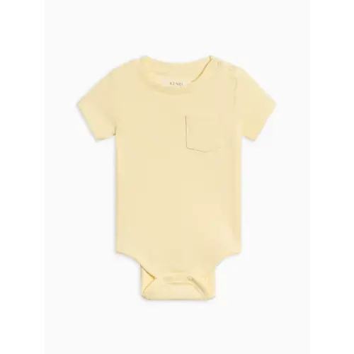 Dana Ribbed Short Sleeve Pocket Bodysuit | Size 3-6M