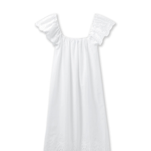 Women's Twill Ava Nightgown in White