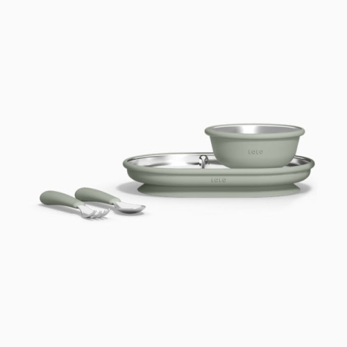 Stainless Mealtime Essentials - 4pc Set - Sage