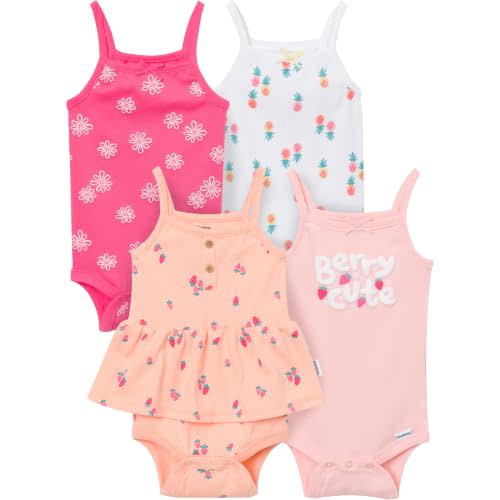 Gerber Baby Girls Multi-Pack Sleeveless Onesies Bodysuit