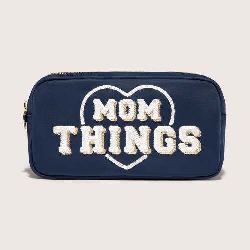 Mom Things Embroidered Small Pouch