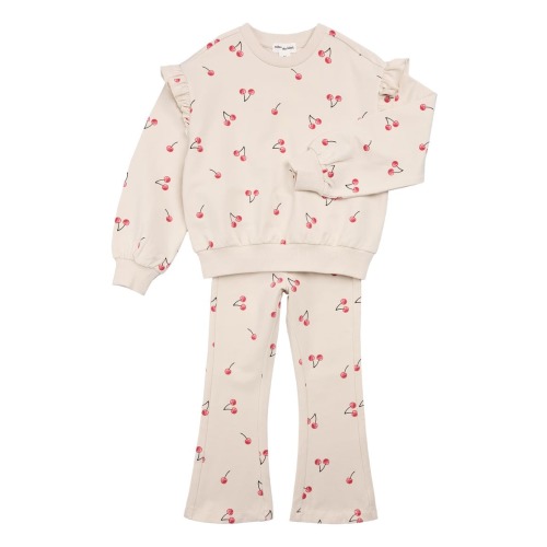 Ruffle Trim Sweatshirt & Flare Leggings Set