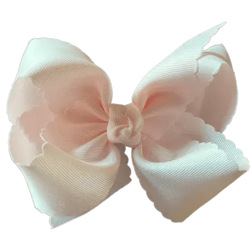 Ballerina Pink Scallop Edge Grosgrain Bow