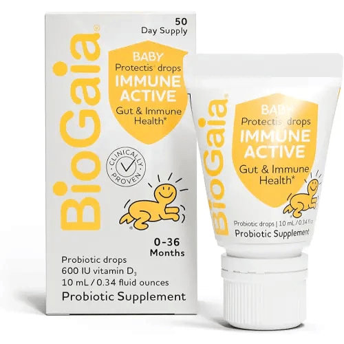BioGaia Immune Active Baby Probiotic Drops + Vitamin D | for Babies & Toddlers 0-36 Months | Supports Digestive & Immune Health | Allergen, Dairy, Soy & Gluten Free | 50 Day Supply