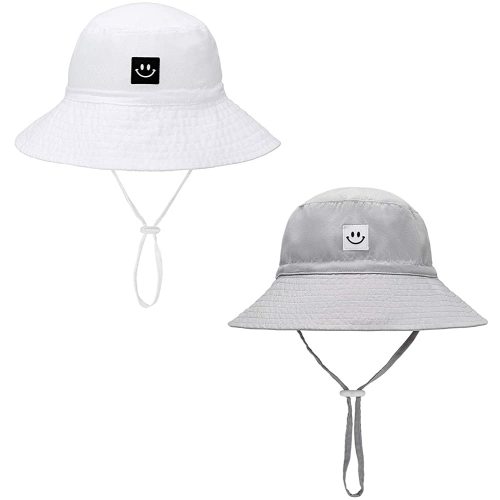 Baby Sun Hat Smile Face Toddler UPF 50+ Sun Protective Bucket hat Nice Beach hat for Baby Girl boy Adjustable Cap