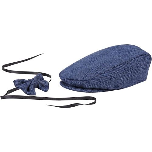 Matissa Newborn Baby Boy Flat Newsboy cap and bow tie set Gatsby cap Pageboy Golf hat