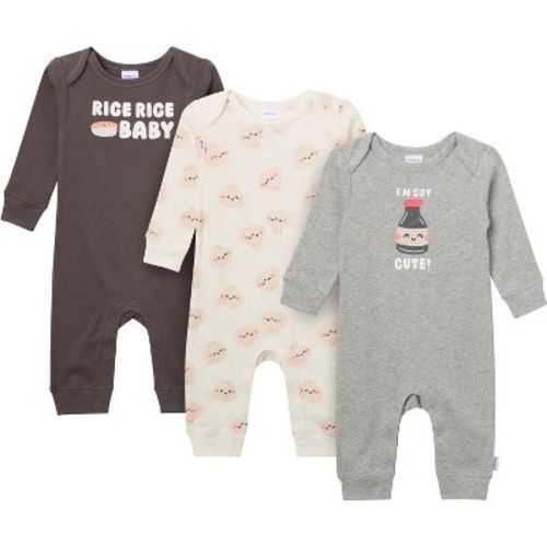 Onesies Brand Baby Neutral 3-Pack Lap Shoulder Footless Pajamas, Soy Cute, 0-3 Months