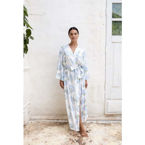 Alice Kimono Robe - Long - Hydrangea Blue – Piyama USD