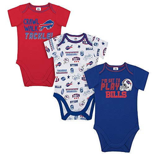 Gerber NFL Unisex-Baby NFL Team 3 Pack Short Sleeve Onesie Bodysuit