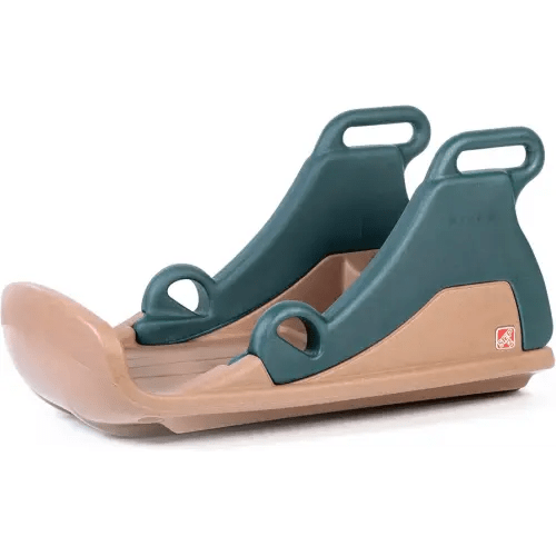 Step2 Snow Runner for Kids, Outdoor Snow Sled Play Set for Toddlers, Ages 36-72 Months, Fits 2 Riders, Easy Assembly, Tan and Green