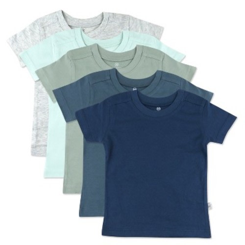 5-Pack Organic Cotton Short Sleeve T-Shirts Morning Mountains 24m