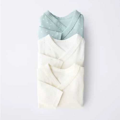 THREE-PACK OF KIMONO NECK STAR BODYSUITS, SOFT QUALITY - Sea green | ZARA United States