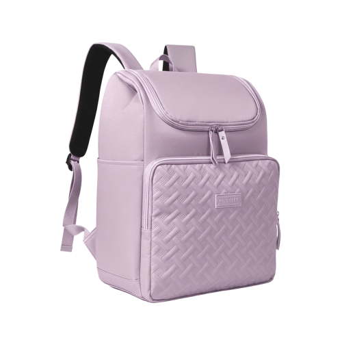 DEFAHN Diaper Backpack, 2 Thermal Pockets + Side Holders, 20L Simple Open Design,0.9lb Baby Bag for Travel & Daily Use（Purple)