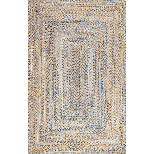Mistana™ Destrie Handmade Braided Denim and Jute Blue/Beige Rug & Reviews | Wayfair