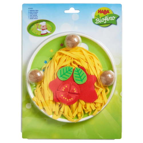 HABA Soft Spaghetti & Meatballs Play Food Set & Pretend Play Kitchen Toy