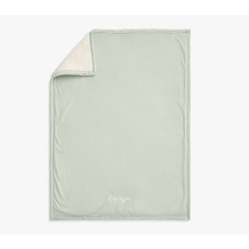 Sage Sherpa Baby Blanket