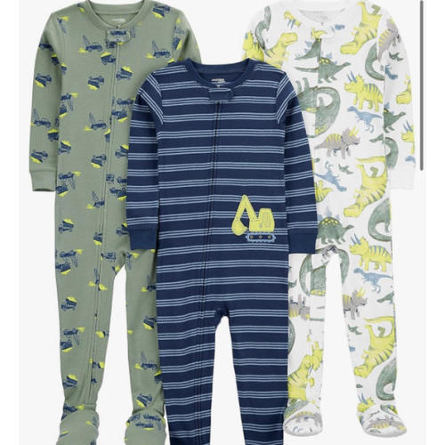 Simple Joys by Carter's Baby Boys 3 pack Snug Fit Footed Cotton Pajamas