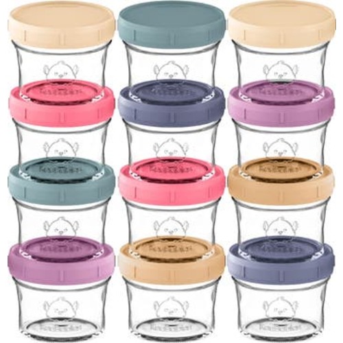 12-Pack Prep Jars Baby Food Storage Glass Containers
