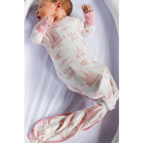 Pink Toile Bamboo Knotted Gown