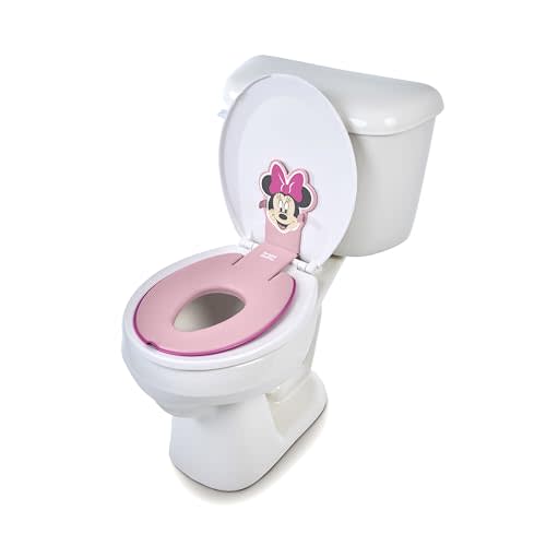 Bright Starts Disney Baby Minnie Mouse Flip & Sit Potty Training Seat, Attaches to Toilet Securely, Space Saving Design Fits Most Toilets