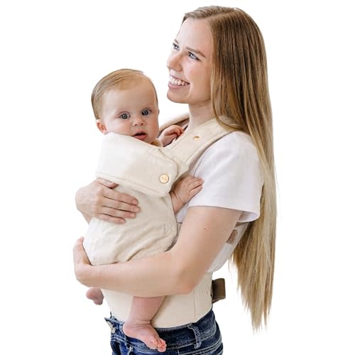 Ergonomic Hip-Healthy Baby Carrier, Front-Back Carry, 7-35 lbs, Vanilla | Essential Baby Carrier Ergonomic soft-structured carrier supports hips 7-35 lbs, breathable, lightweight, front & back carry