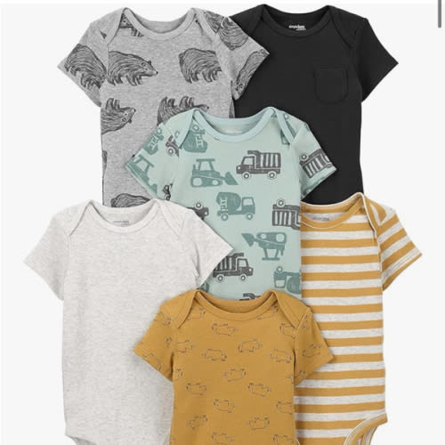 Simple Joys by Carter's Baby Boys' 6-Pack Short-Sleeve Bodysuit