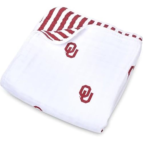 Three Little Anchors The University of Oklahoma Baby Four Layer Muslin Blanket 47x47in