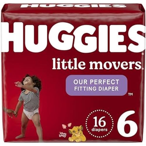 Huggies Size 6 Diapers, Little Movers Baby Diapers, Size 6 (35+ lbs), 16 Count