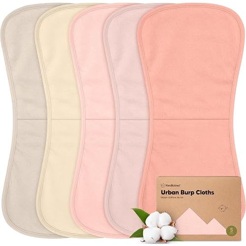 Organic Burp Cloths Baby Boy & Girl, 5-pack Cotton Burp Rags (Sweet Charm)