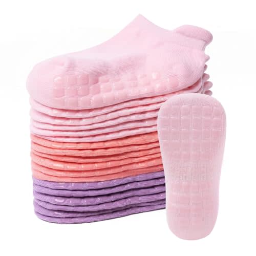 Baby Non Slip Ankle Socks with Grippers for 0 Months-10 Years Old Walking Socks