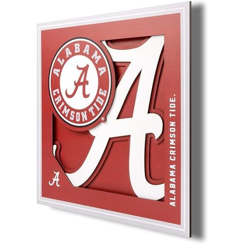 YouTheFan NCAA Alabama Crimson Tide 3D Logo Series Wall Art - 12x12