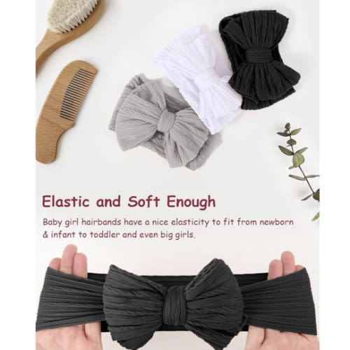 Baby Bows Headbands Nylon Baby Girl Headbands Soft Handmade Hairbands Toddler Hair Accessories for Girls Baby Newborn Infant Kids