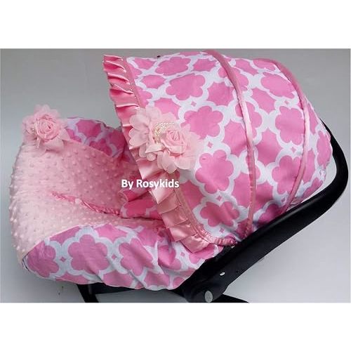 Rosy Kids Infant Carseat Canopy Cover 3 Pc Whole Caboodle Baby Car Seat Cover Kit C031200