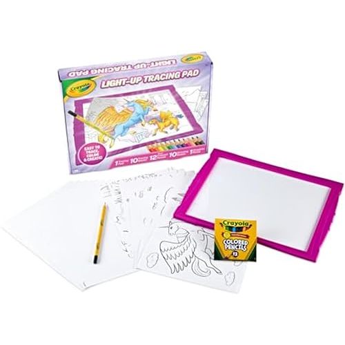 Crayola Light Up Tracing Pad Pink, Best Birthday, Holiday & Christmas Gifts for Girls & Boys, 6, 7, 8 Year Olds, Kids Toys, Light Box Art Kit for Kids [Amazon Exclusive]