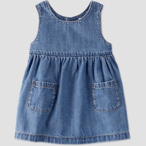 Little Planet by Carter's Organic Baby Girls' Chambray Dress, Size: Newborn