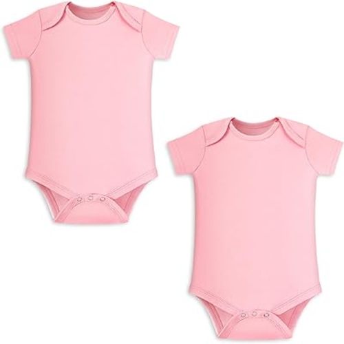 Unisex Baby Bodysuit, 100% Organic Cotton Short Sleeve Clothes, Ultra Soft Newborn Essentials for Boys & Girls