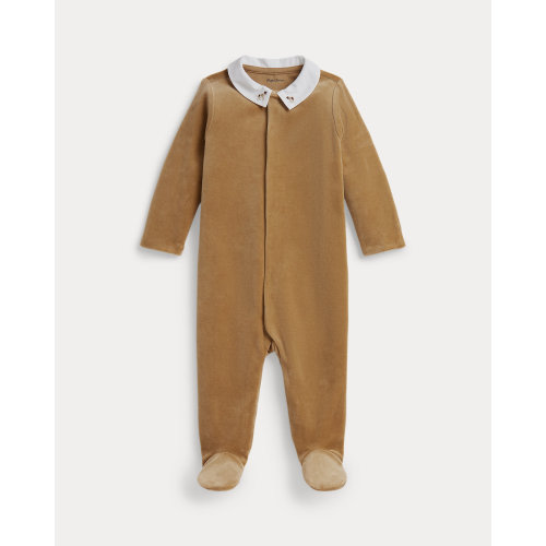 Embroidered Velour Footed Coverall | Ralph Lauren