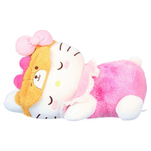 Free Shipping! Hello Kitty 18-inch Sleeping Plush Sherpa Cuddle Toy with Tie-Dye Pajamas and Sleep Mask