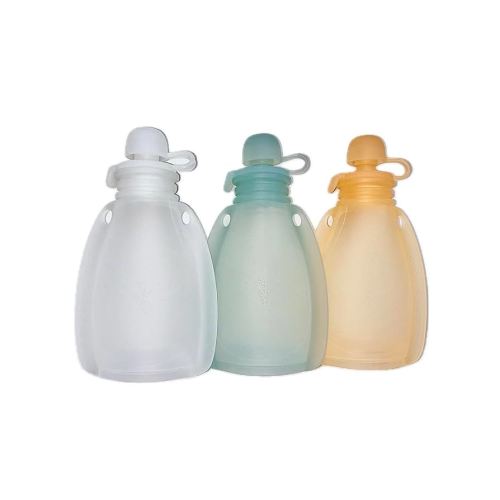 Reusable Silicone Breastmilk Storage Bags, Leak-Proof, Self-Standing, BPA-Free, Dishwasher-Safe, Freezer-Safe, Milk Pouches for Breastfeeding and Baby Food, 4oz/120ml per bag (3 Pack, Clear)