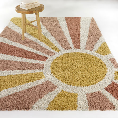 Balta Helia 5 x 7 (ft) Loomed Polypropylene Pink Rectangular Indoor Geometric Bohemian/Eclectic Spot Clean Only Area rug