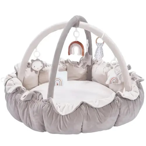 5 in 1 thick plush play gym tummy time mat 6 toys - Temu