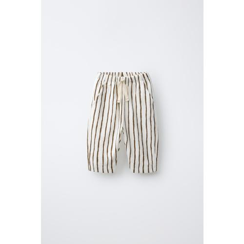 STRIPED BAGGY PANTS - Light ecru | ZARA United States