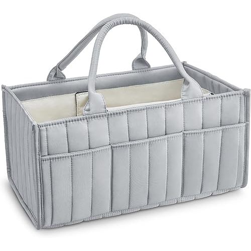 Starry Sky Grey Diaper Caddy Organizer with Handles & Removable Dividers,Stylish Baby Diaper Caddy Organizer,Diaper Bag,Car Diaper Caddy,Stylish Diaper Organizer Basket & Tote for Easy Storage