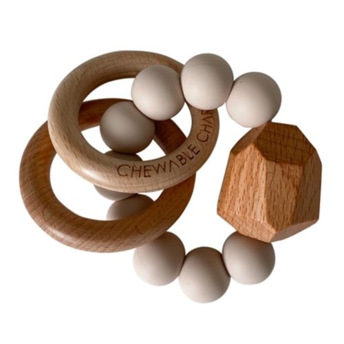 Hayes Silicone + Wood Teether, Oat
