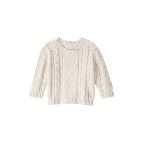 Organic Cotton Cable Knit Sweater, 12M