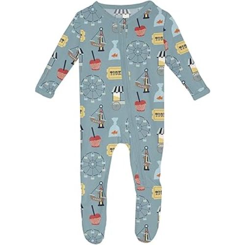 KicKee Baby & Toddler Zipper Footie – Ultra-Soft Viscose from Bamboo Pajamas with Flip Paws & Grips